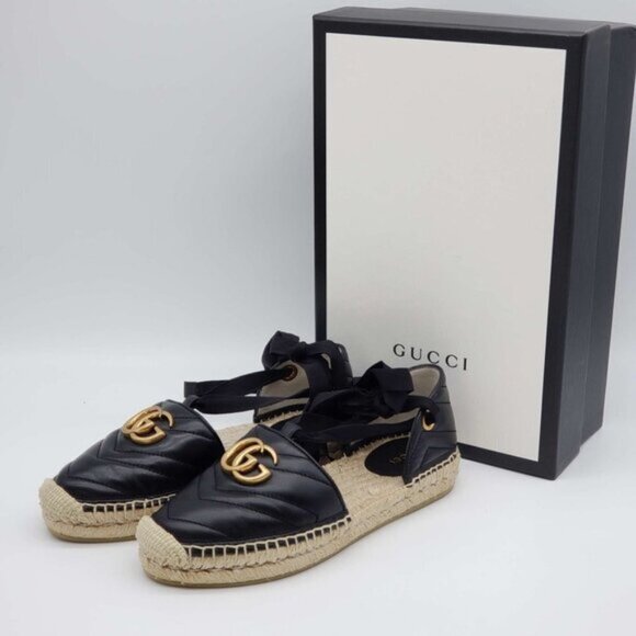 Gucci Sandals GG Marmont Espadrille Shoes Brand New - Picture 12 of 13